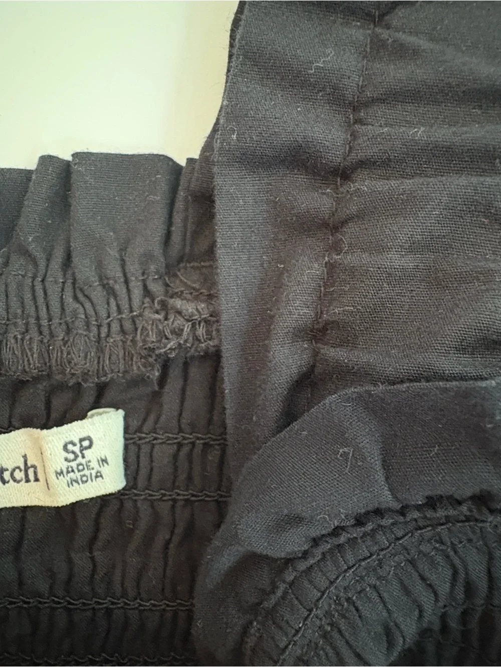 Abercrombie & Fitch Black Smocked Ruffle Strap Maxi Dress